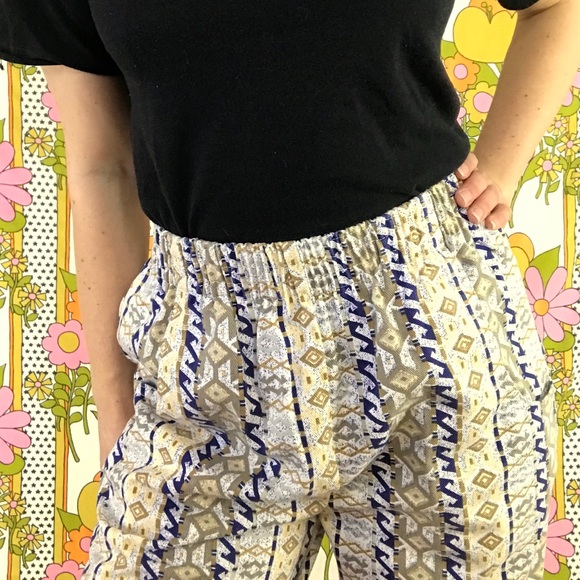 Vintage 80s tribal geo print jeans harem pants S/M - Picture 6 of 8